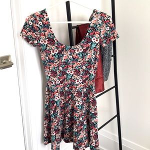Floral Ballet Neck Casual Sun Dress